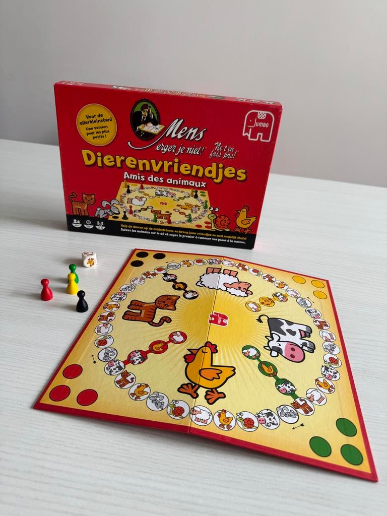Mens Erger Je Niet! Dierenvriendjes - Jumbo, Hobby en Vrije tijd, Gezelschapsspellen | Bordspellen, Drie of vier spelers, Ophalen of Verzenden