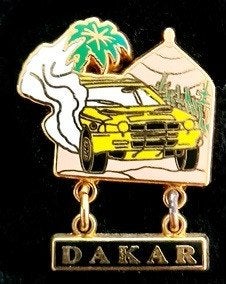 Dakar pin- 2 delig emaille, Verzenden, Nieuw, Sport, Speldje of Pin