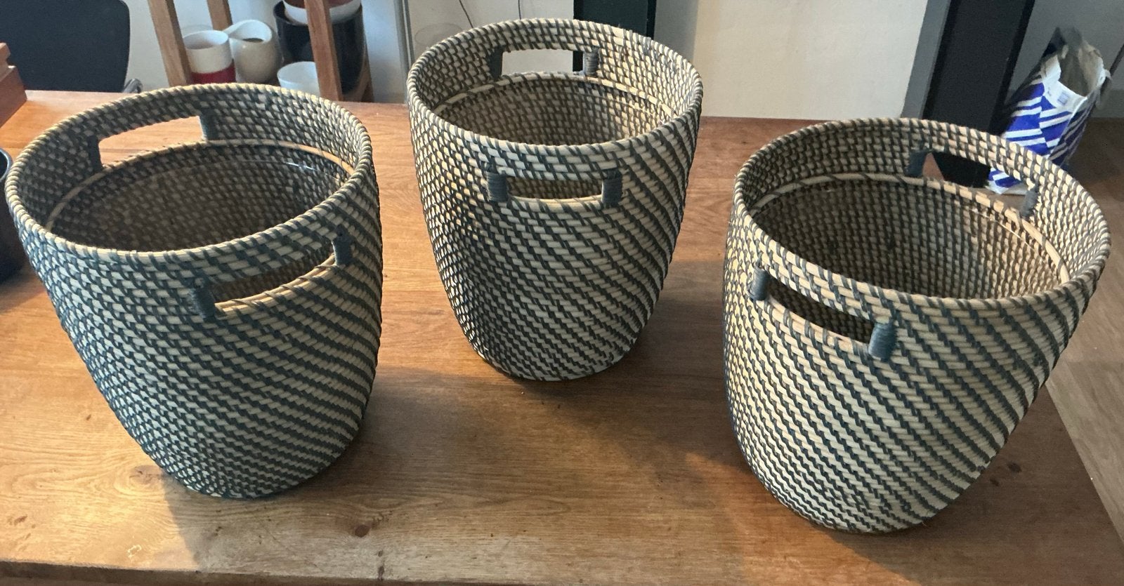 Set van 3 IKEA Sierpotten / Manden, Gebruikt, Gevlochten, Ophalen of Verzenden, Plantenpot of Plantenbak