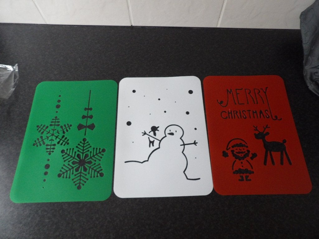 nieuw 3x kerst sjablonen 30x21 cm, Diversen, Ophalen of Verzenden, Nieuw