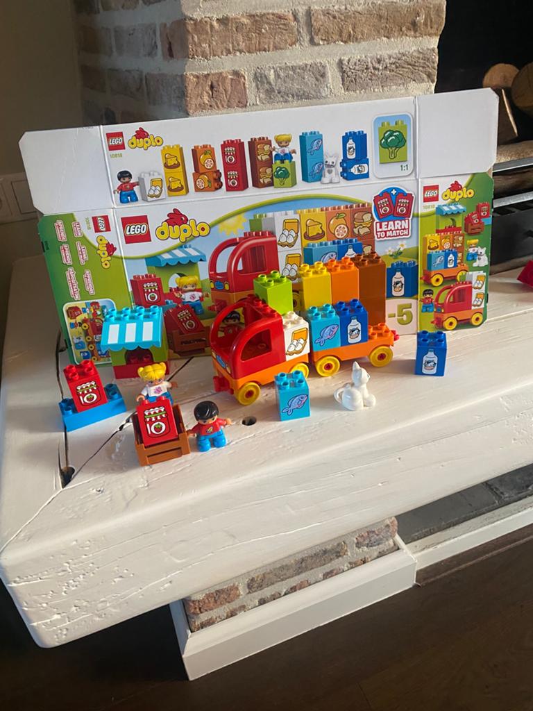 LEGO Duplo Mijn Eerste Vrachtwagen met Eten 10818, Overige thema's, Ophalen of Verzenden, Zo goed als nieuw, Compleet