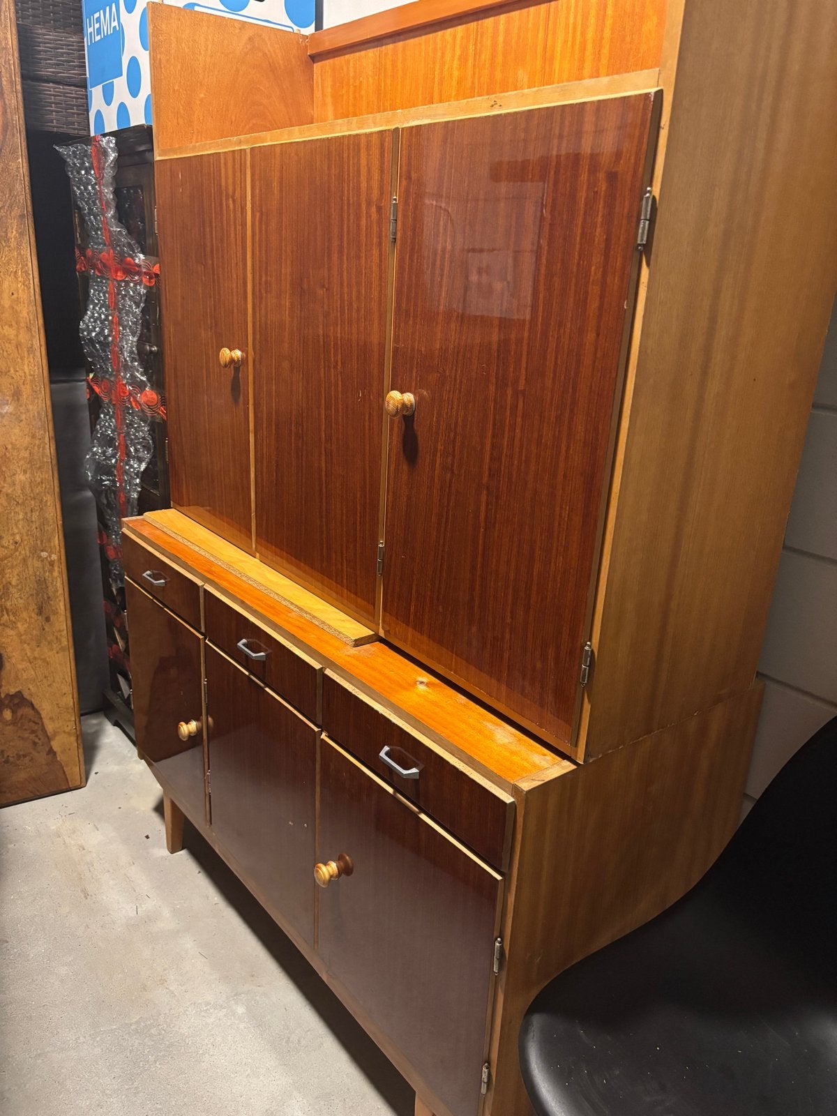 Vintage kast in 2 delen, Ophalen of Verzenden