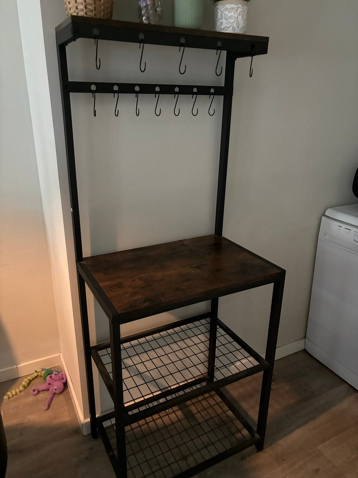 Bakkersrek Keukenrek met Werkblad - 150x60x40 cm, Ophalen, Zwart, Metaal, Overige typen