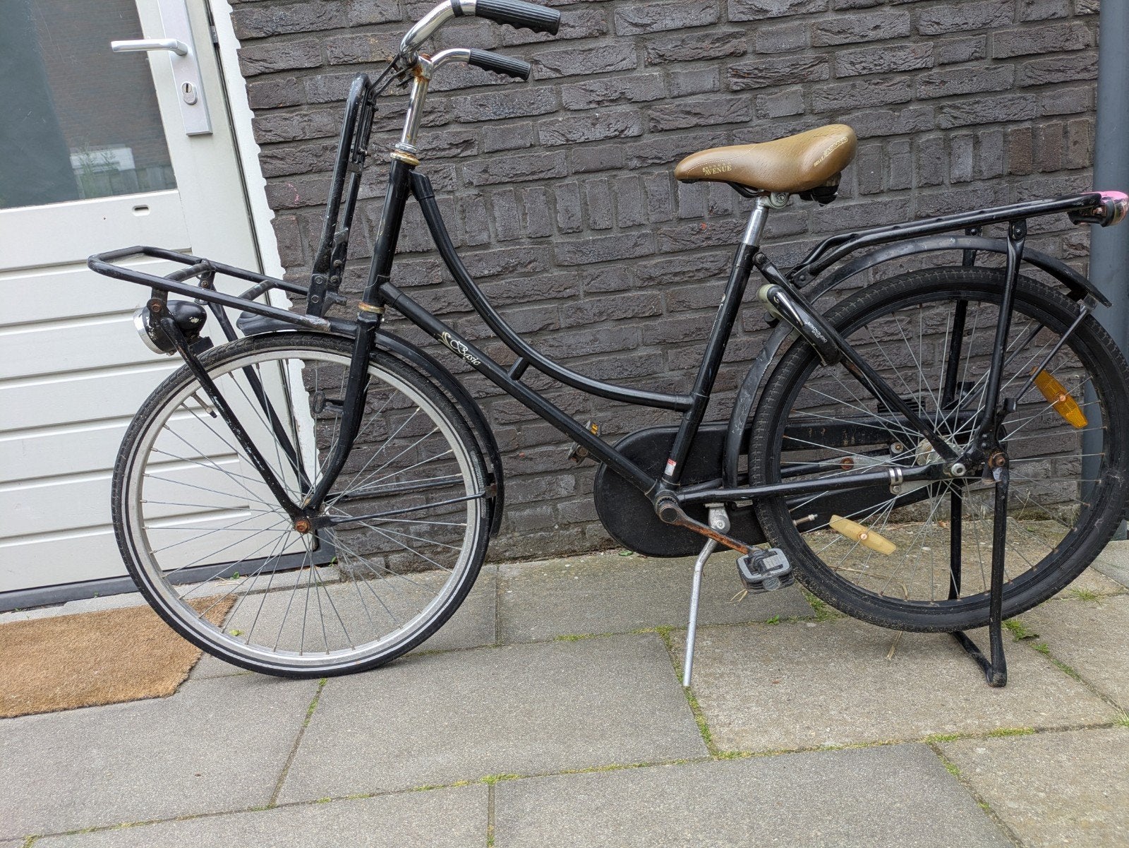 Zwarte 24 inch transporterfiets, Ophalen, Gebruikt, Terugtraprem, 20 inch of meer