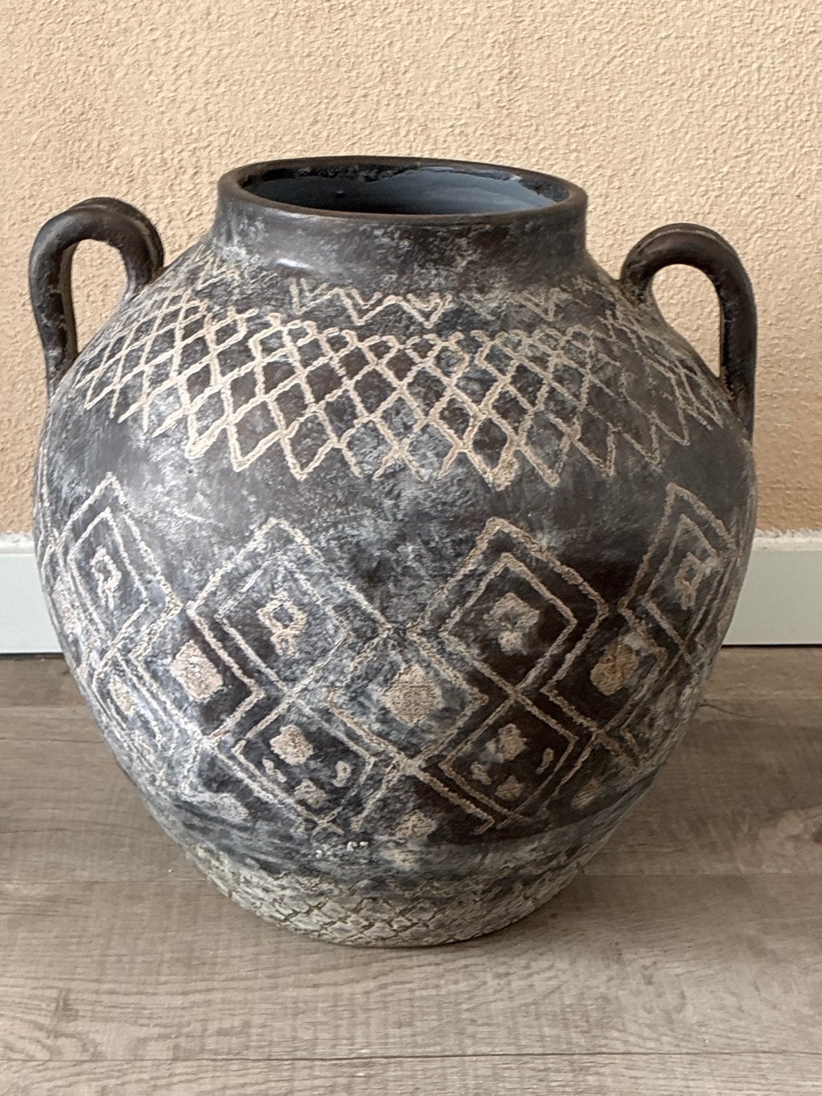 PTMD Pot 35x35 - Decoratieve Aardewerk Pot, Ophalen, Bruin, 35 cm, Zo goed als nieuw