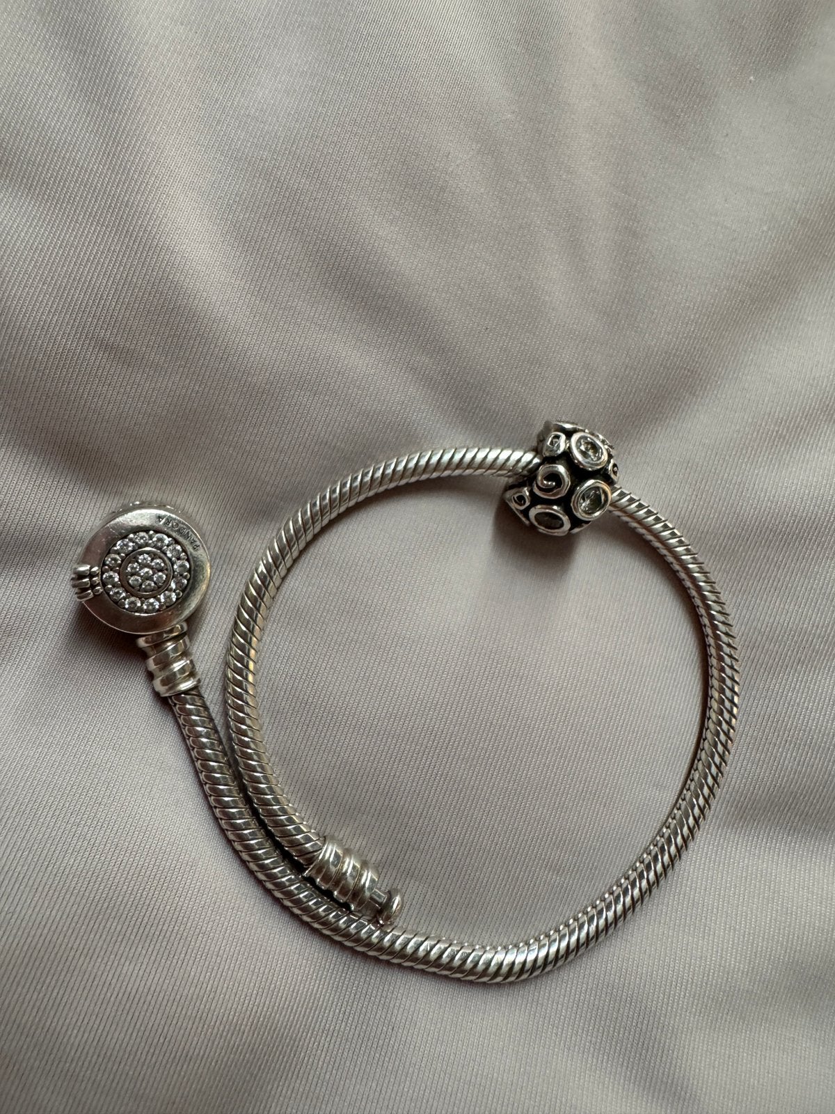 Pandora  armband 19 cm, Ophalen, Gebruikt, Zilver