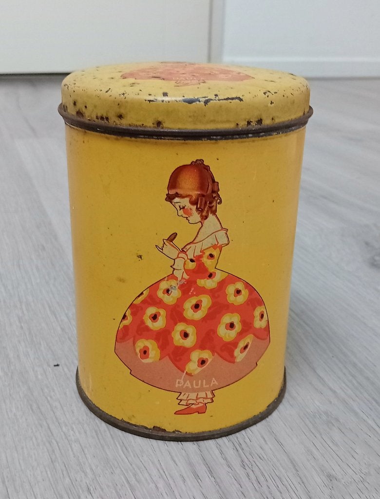 vintage paula blikje, nr 2, Verzamelen, Verzenden, Gebruikt, Overige