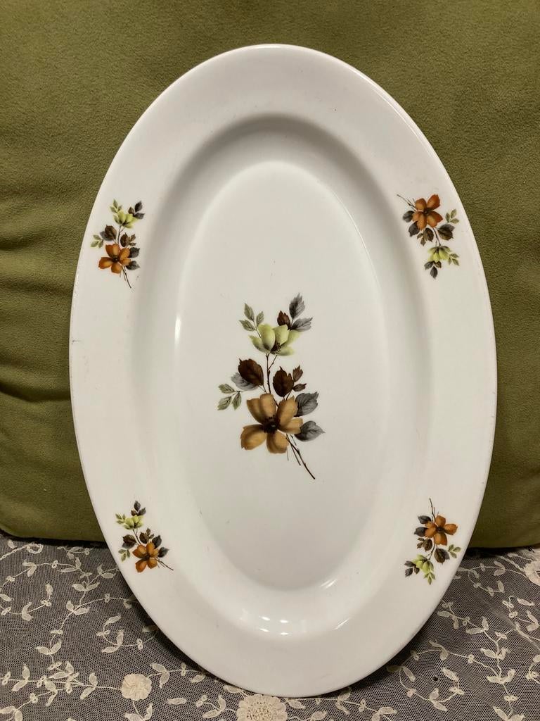 Vintage Arcopal serveerschaal met bloemen (090124), Gebruikt, Ophalen of Verzenden, Overige stijlen, Glas