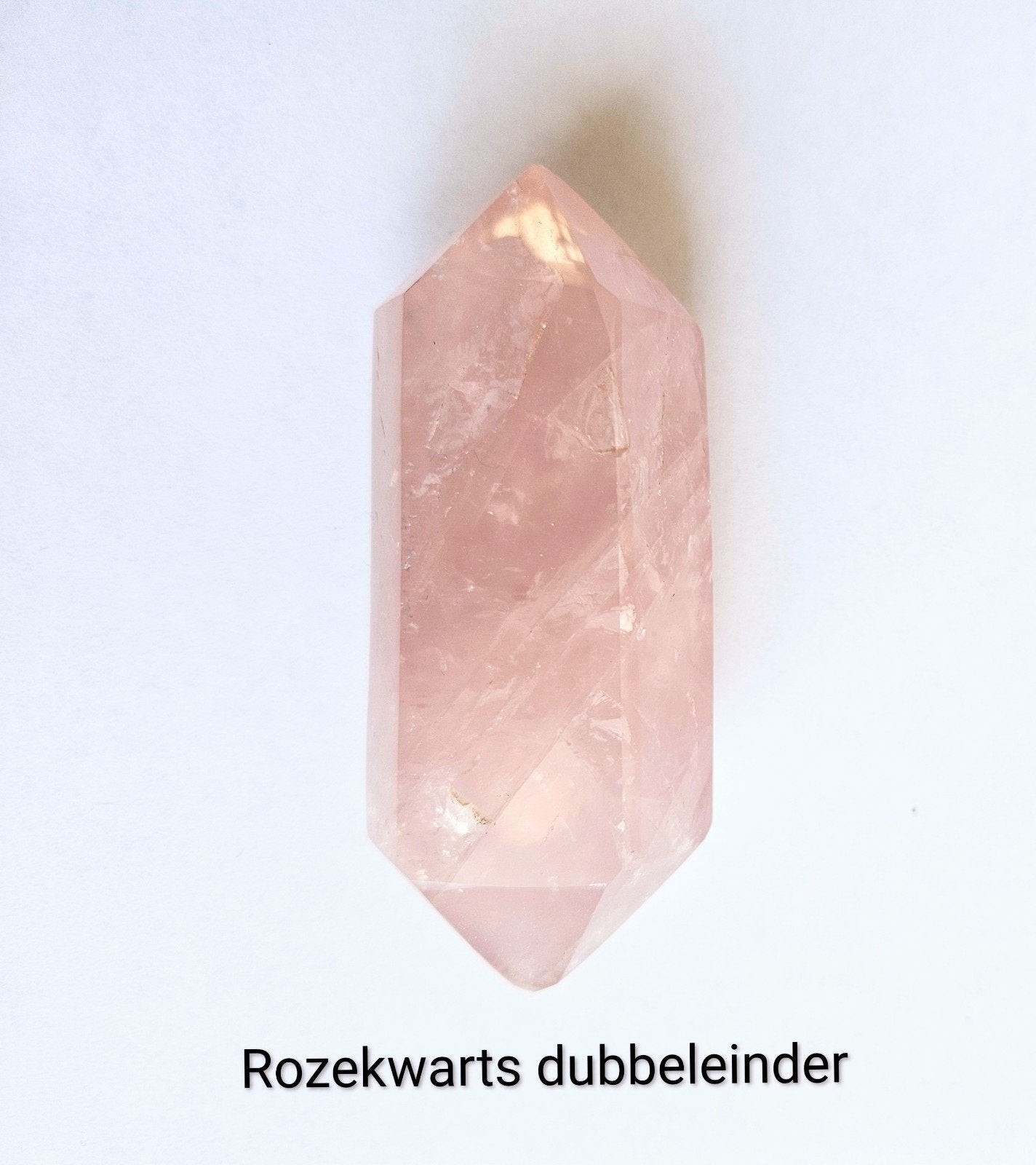 Edelsteen Rozekwarts dubbeleinder 9.5 cm AFGEPRIJSD, Ophalen of Verzenden