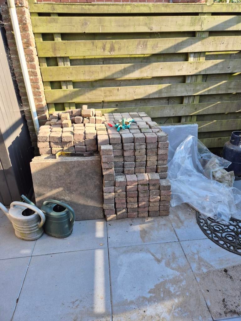 Tuin tegels 10x10 ca 21m2, Tuin en Terras, Ophalen, Gebruikt, Klinkers, 10 m² of meer