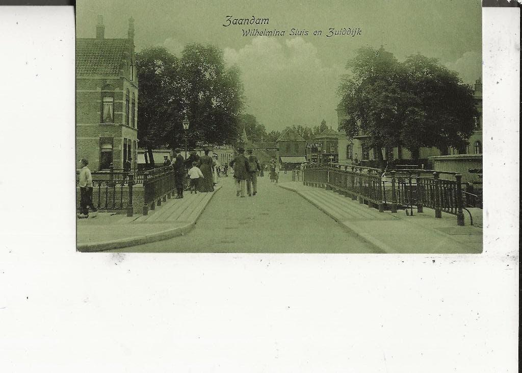 Zaandam Wilhelminasluis en Zuiddijk, Ophalen of Verzenden, Voor 1920, Ongelopen, Noord-Holland