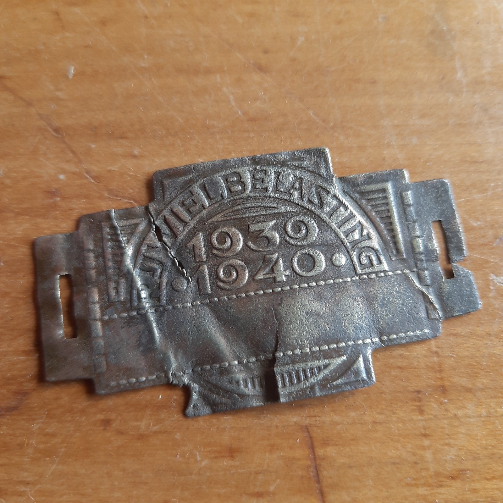 Fietsplaatje Rijwielbelasting 1939-1940, Verzamelen, Overige Verzamelen, Verzenden, Zo goed als nieuw
