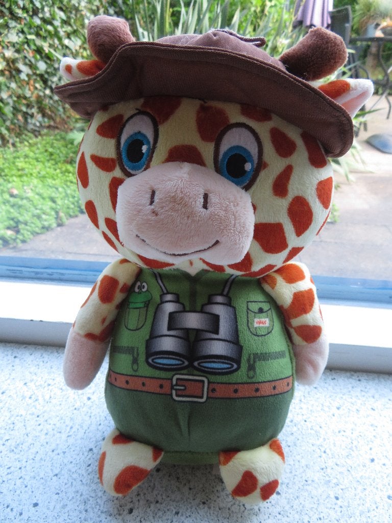 Giraffe of giraf merk Koppen safari knuffel met verrekijker, Giraf, Ophalen of Verzenden, Zo goed als nieuw, Wasbaar