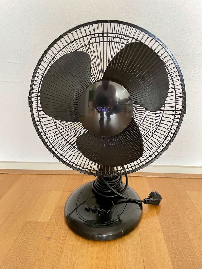Ventilator, fan, tafelventilator, 3 snelheden, zwart, Ophalen, Gebruikt, Tafelventilator