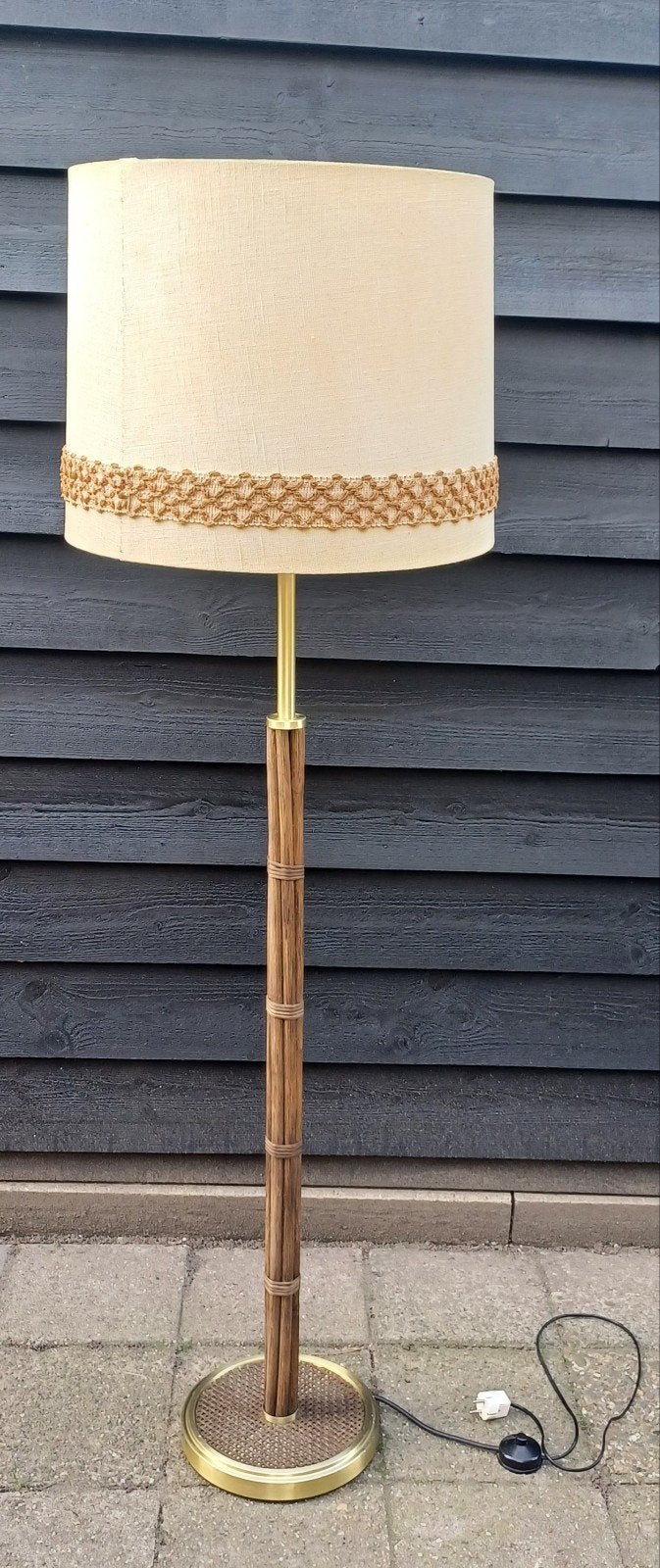 Mooie vintage vloerlamp Dijkstra. Bohemian design., Huis en Inrichting, Lampen | Vloerlampen, Ophalen, Overige materialen, Gebruikt