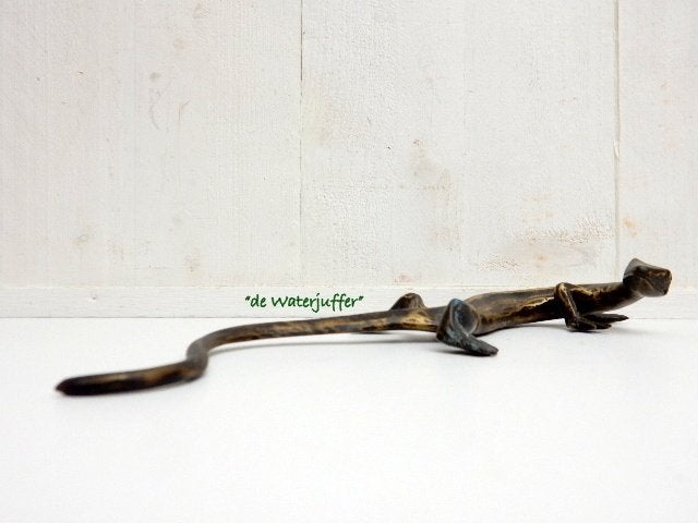 113* Bronzen Hagedis (Boven €75 geen verzendkosten), Tuin en Terras, Ophalen of Verzenden, Nieuw, Overige materialen, Dierenbeeld