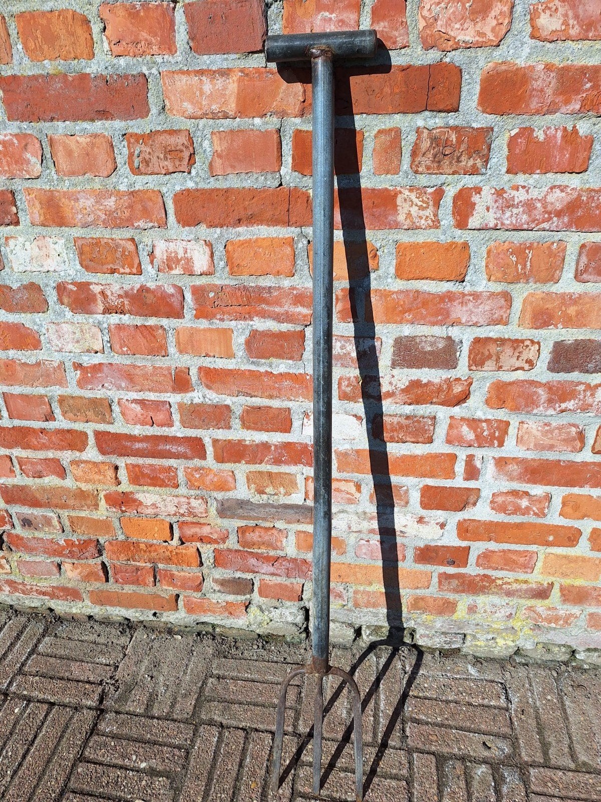 Oude riek voor tuin of decoratie, Ophalen, Gebruikt, Vork, Onbekend