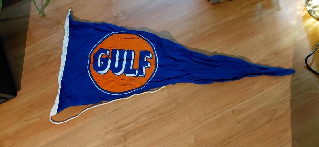 Vintage GULF wimpel, Ophalen of Verzenden, Zo goed als nieuw