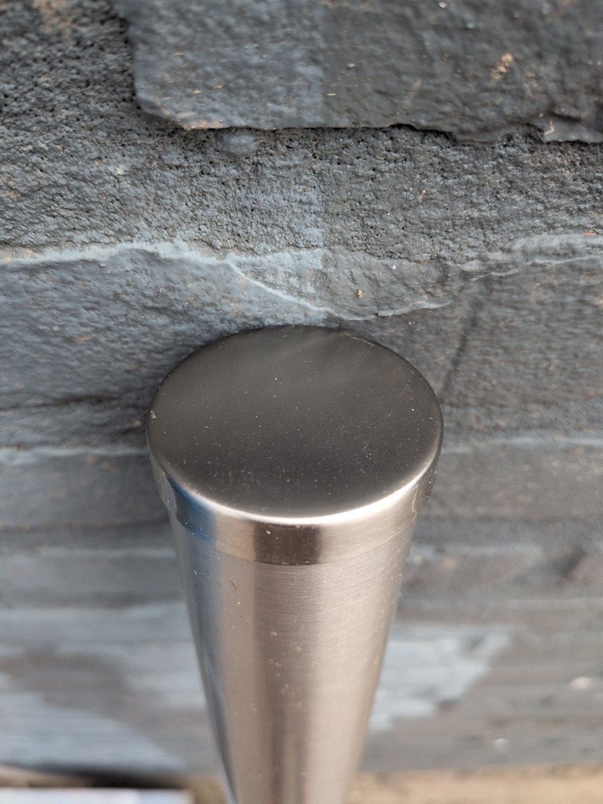 Trapleuning 2 stuks rvs industrieel leuning zilver, Ophalen, Gebruikt