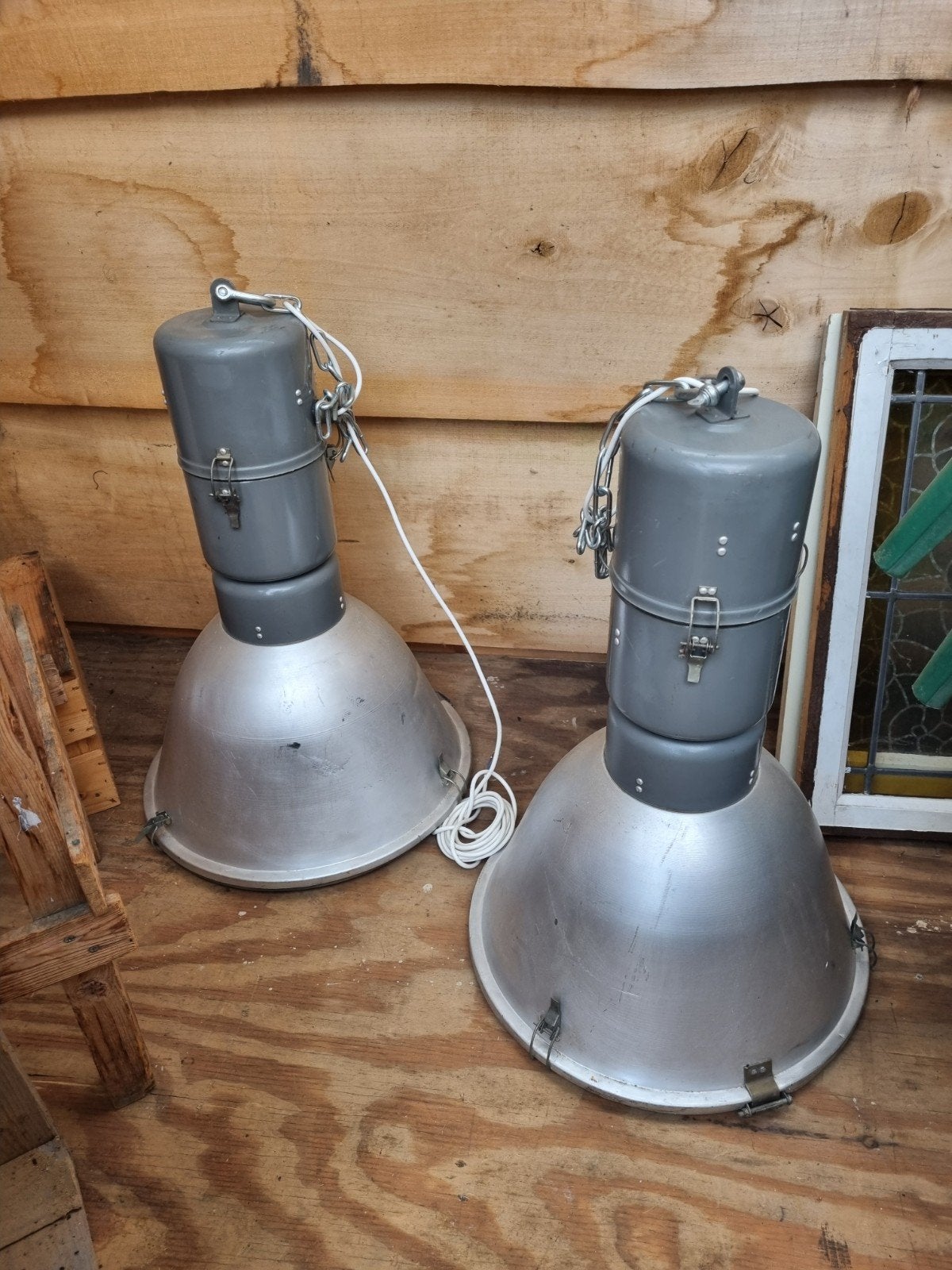 vintage industriële hanglampen, Ophalen, Glas
