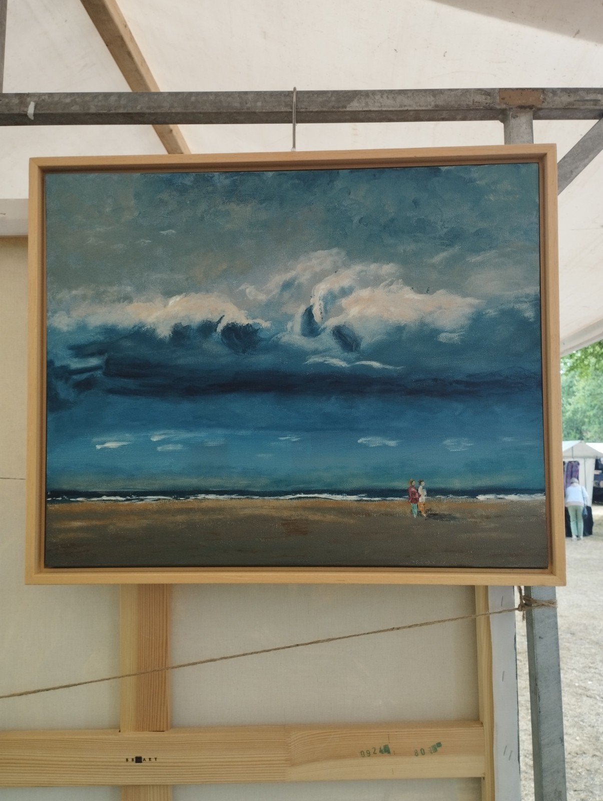 Mooi zee schilderij incl baklijst afm ca 40x50 cm, Antiek en Kunst, Kunst | Schilderijen | Klassiek, Ophalen of Verzenden