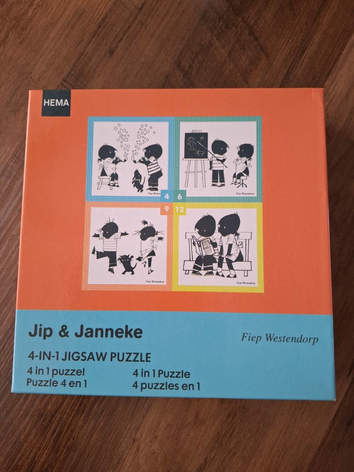 Jip & Janneke 4-in-1 Jigsaw Puzzel HEMA, Ophalen of Verzenden, Minder dan 10 stukjes, Gebruikt, 2 tot 4 jaar