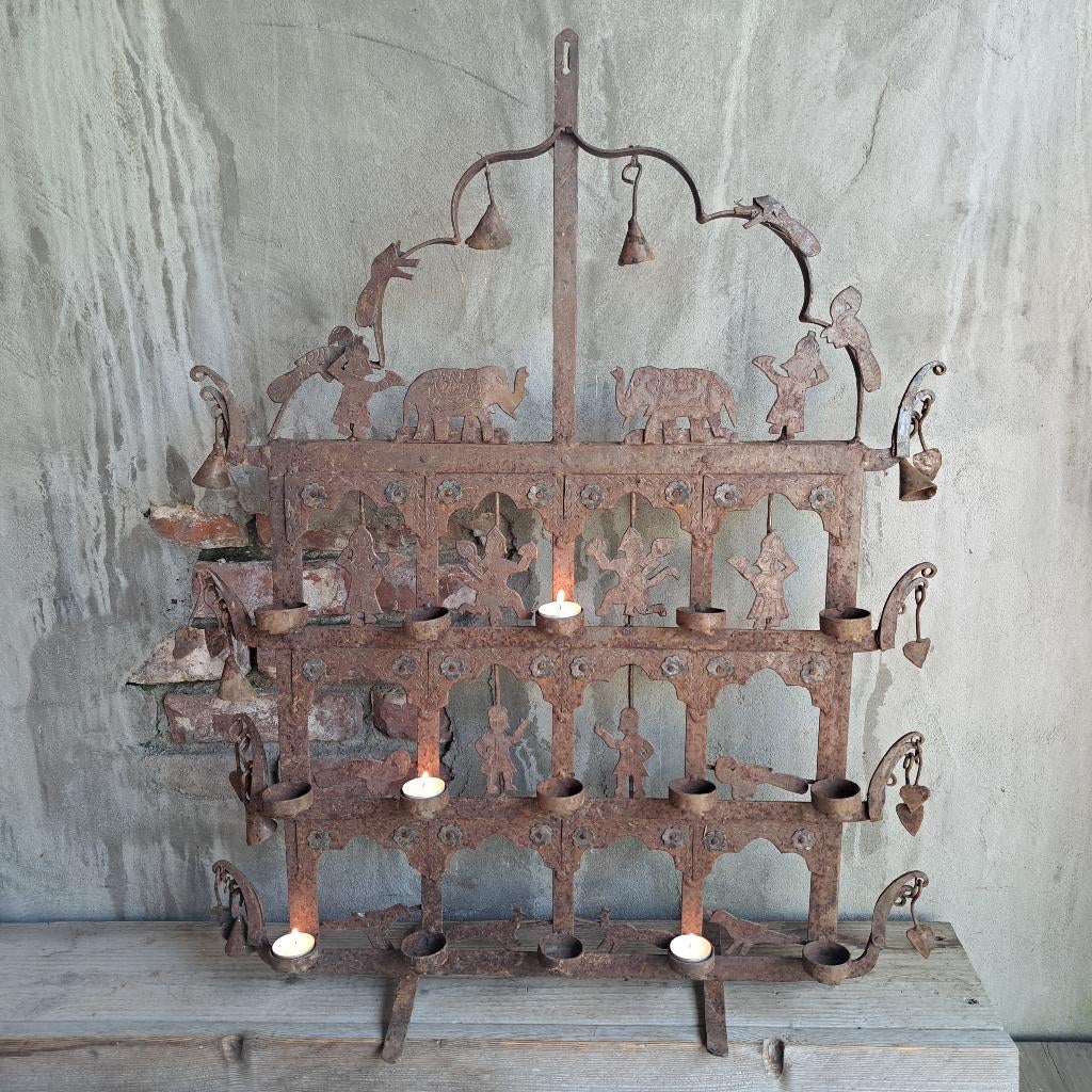 IJzeren ornament theelichthouder toran India roest *Etage3*, Ophalen, Gebruikt, ., .