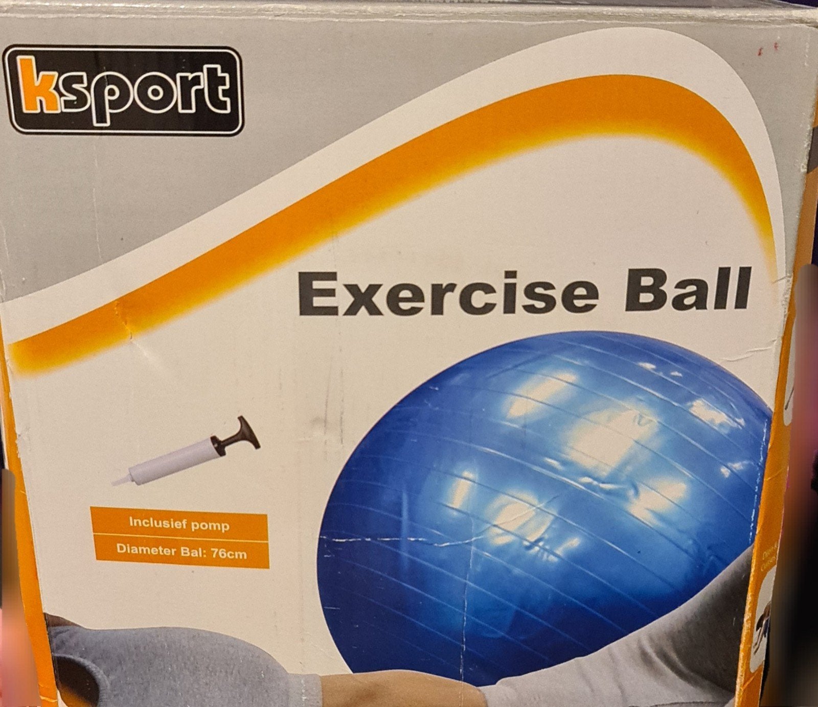 Ksport Fitnessbal/Exercise Ball 76 cm ook paardentraining!, Ophalen of Verzenden, Nieuw, Buik, Fitnessbal