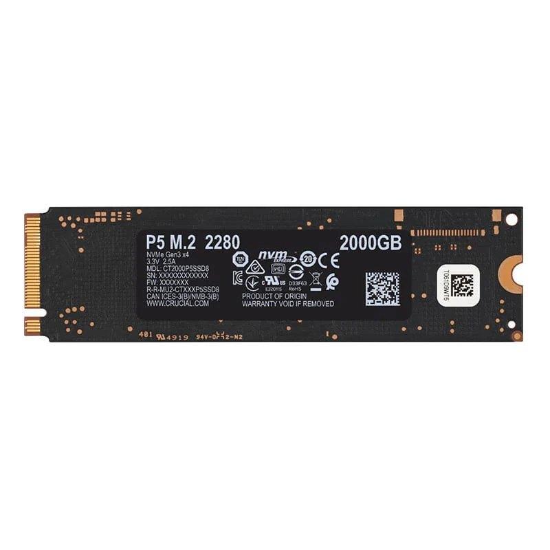 Crucial P5 NVMe SSD 2TB 2000GB, Computers en Software, Harde schijven, Intern, Crucial, SSD, Info@knapptech.nl