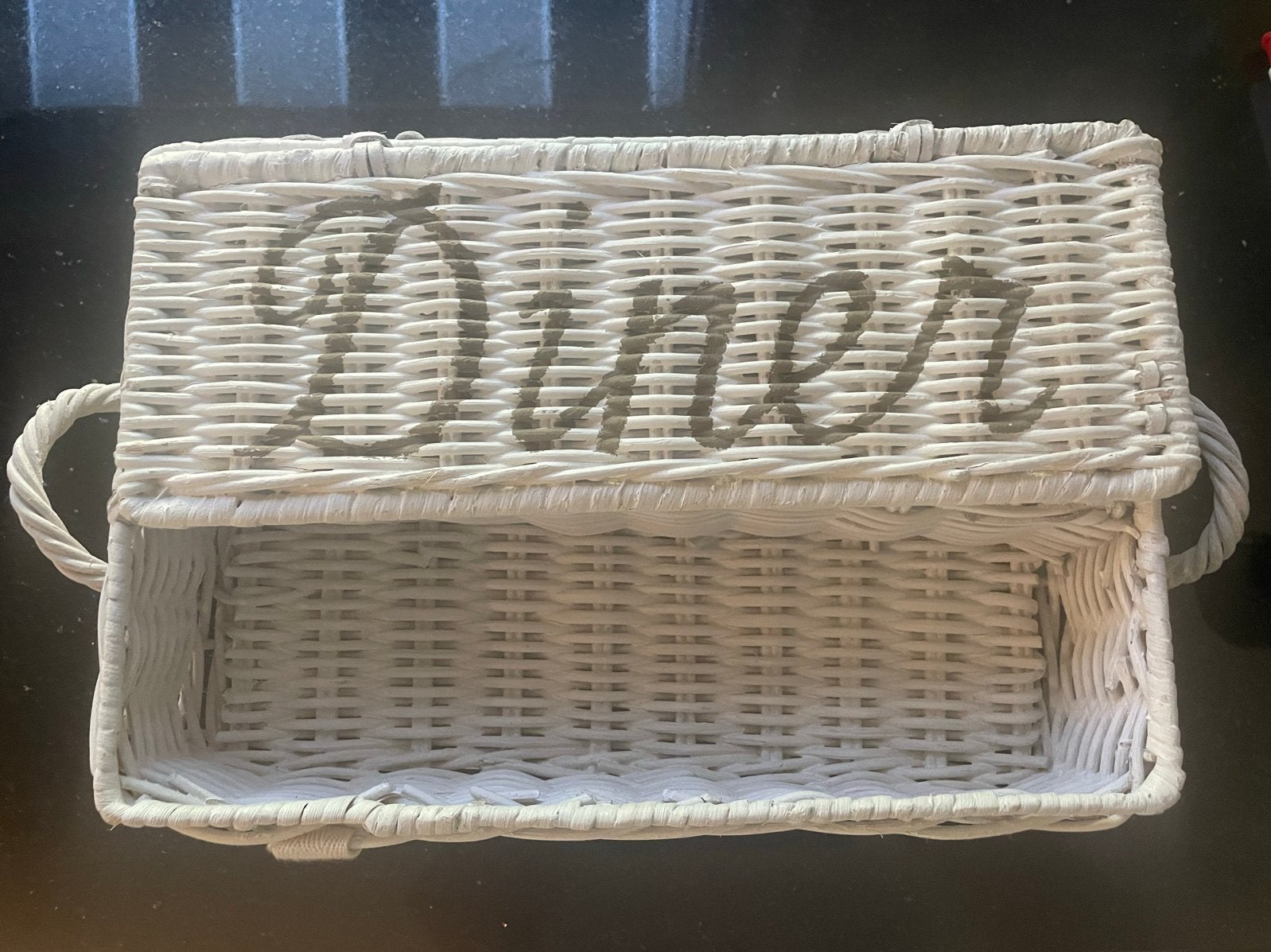 Riviera Maison Rattan Opbergmand met Deksel - Wit, Gebruikt, Ophalen of Verzenden, Landelijk, Natuurlijk materiaal