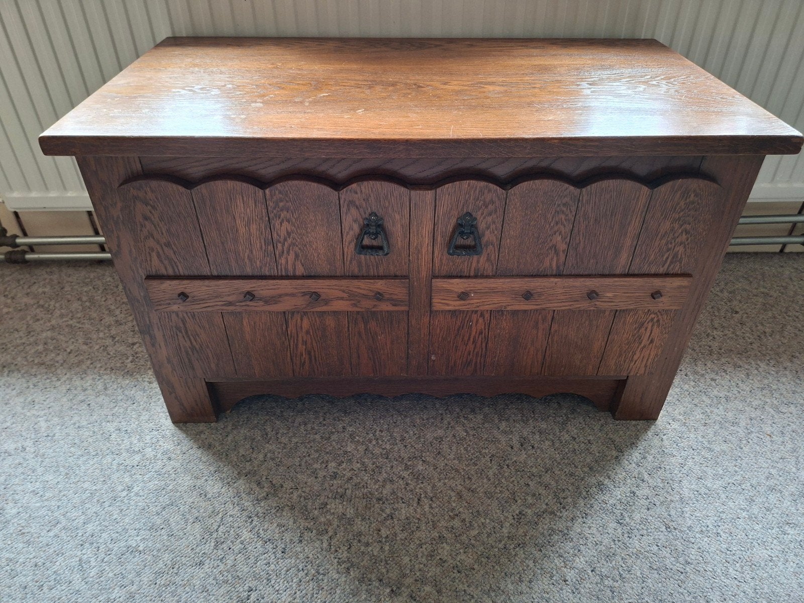 kastje met klep - eikenhout, Huis en Inrichting, Woonaccessoires | Kisten, Ophalen, Minder dan 50 cm, Gebruikt, 50 tot 100 cm