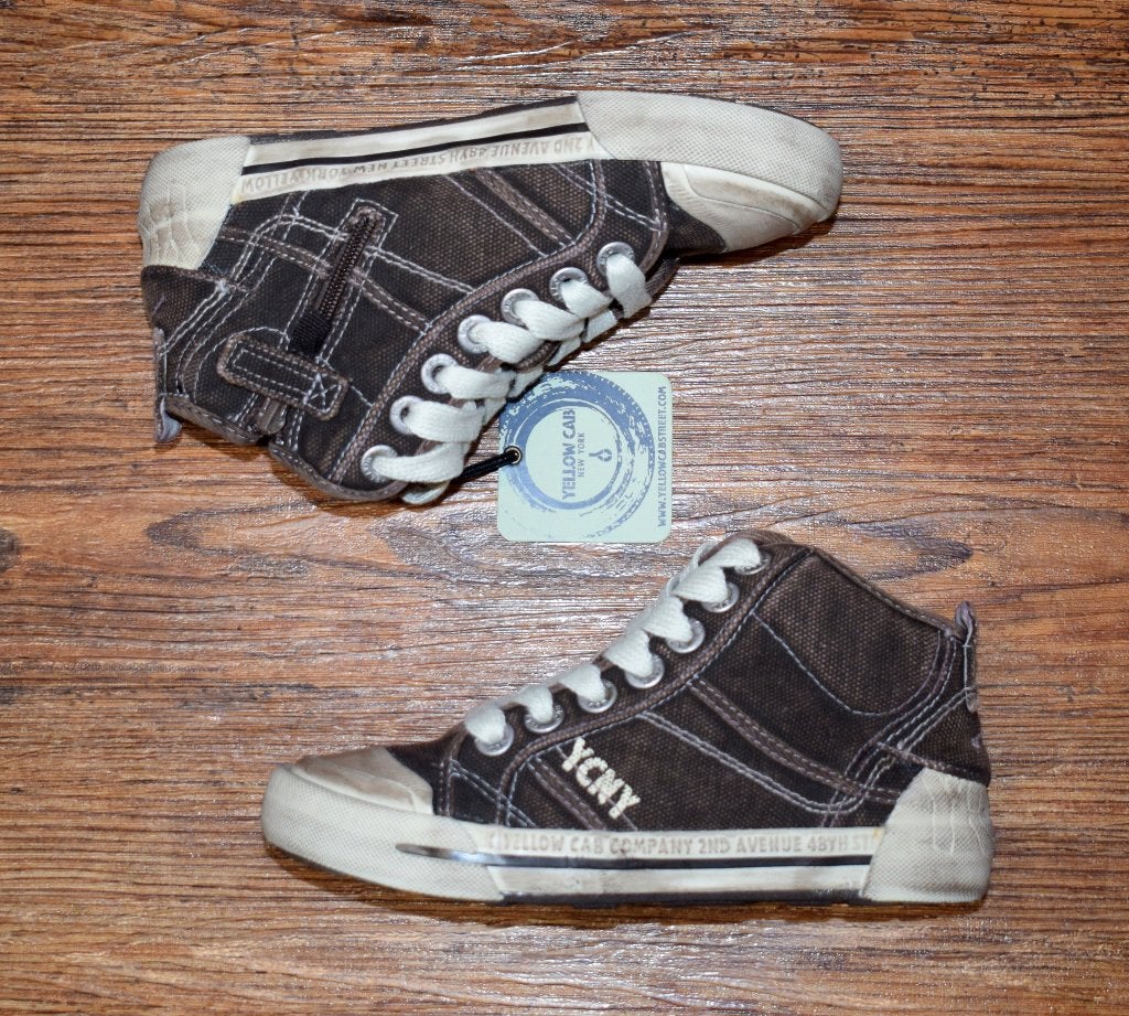 YELLOW CAB - leren met canvas sneakers Brown - maat 31, Schoenen, Nieuw, Ophalen of Verzenden, Jongen