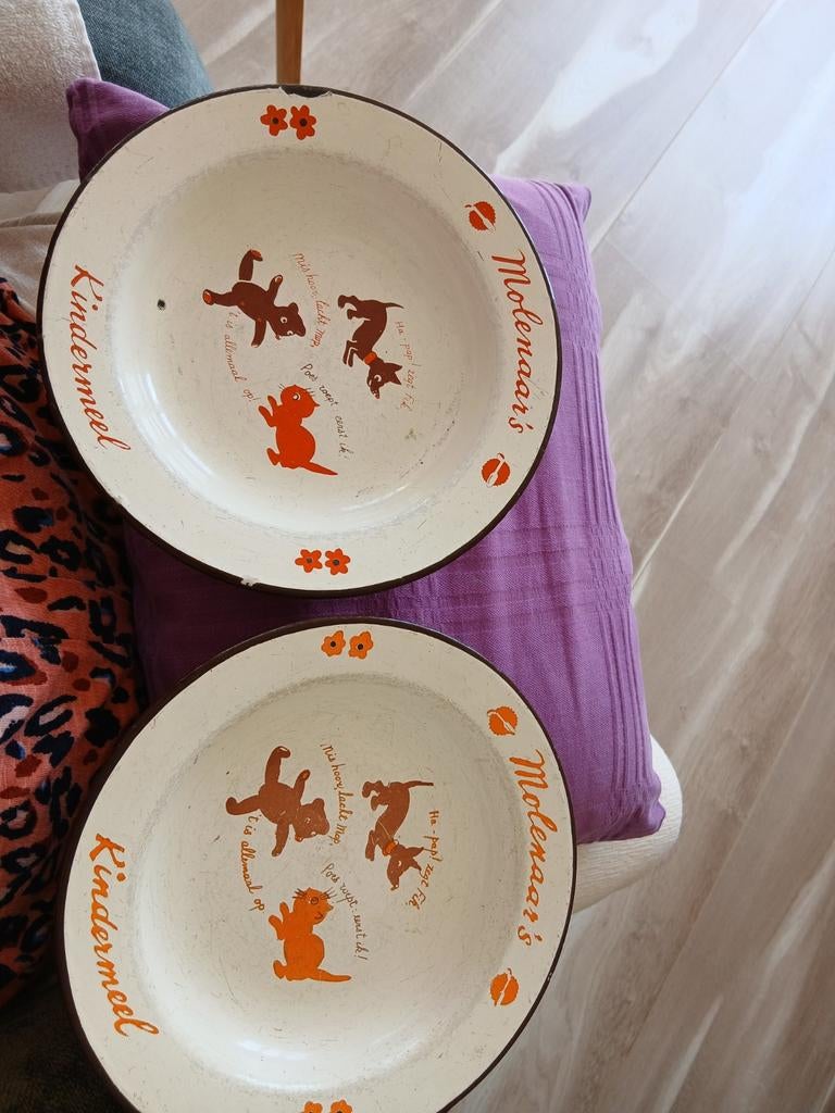 Molenaars kindermeel pap bordjes,  2 x, Ophalen of Verzenden