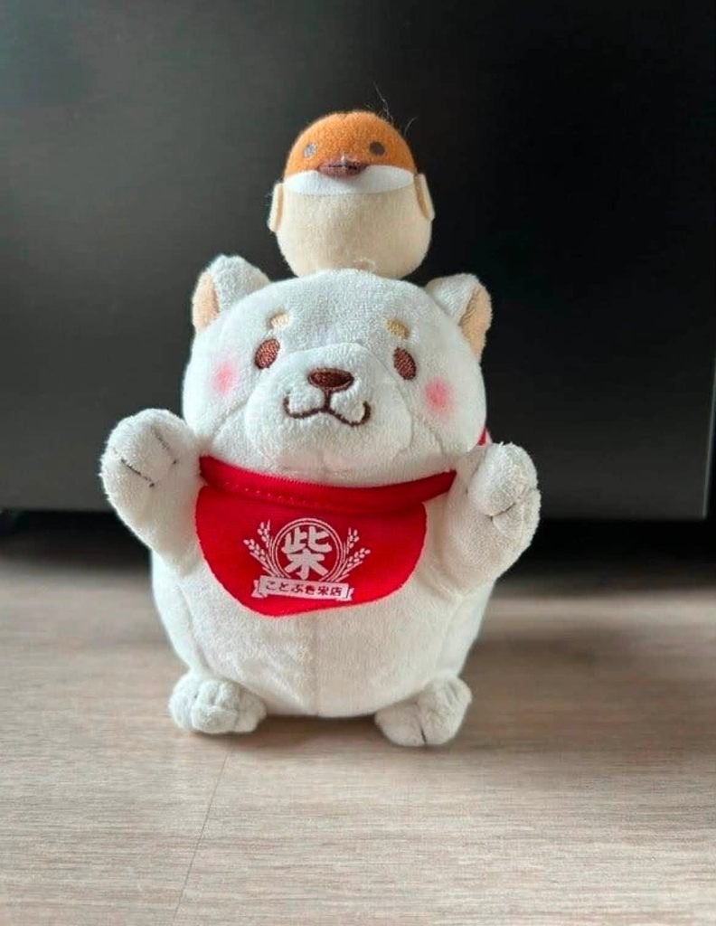 Kawaii Knuffel Hond Met Vogel, Ophalen of Verzenden, Zo goed als nieuw, Hond, Wasbaar