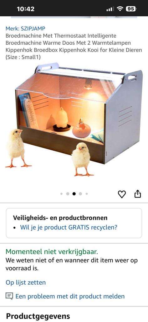 Intelligente broedmachine/ warmhoutbox/ kweekbak kuikens, Dieren en Toebehoren, Pluimvee, Geslacht onbekend, Kip
