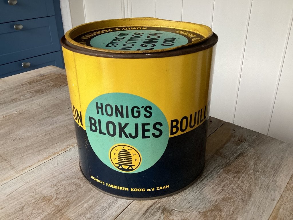 Mooi voorraadblik van Honig's bouillonblokjes, Verzamelen, Ophalen of Verzenden, Gebruikt, Overige, Overige merken