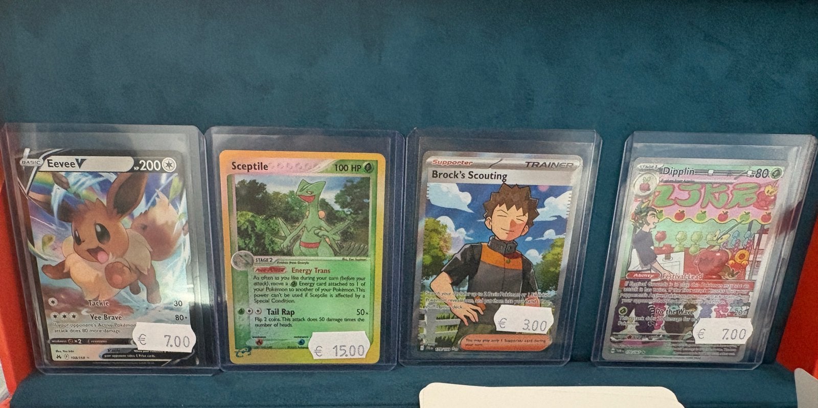 Pokémon Kaarten Collectie: Eevee V, Sceptile, Brock, Dipplin, Ophalen of Verzenden, Zo goed als nieuw, Meerdere kaarten