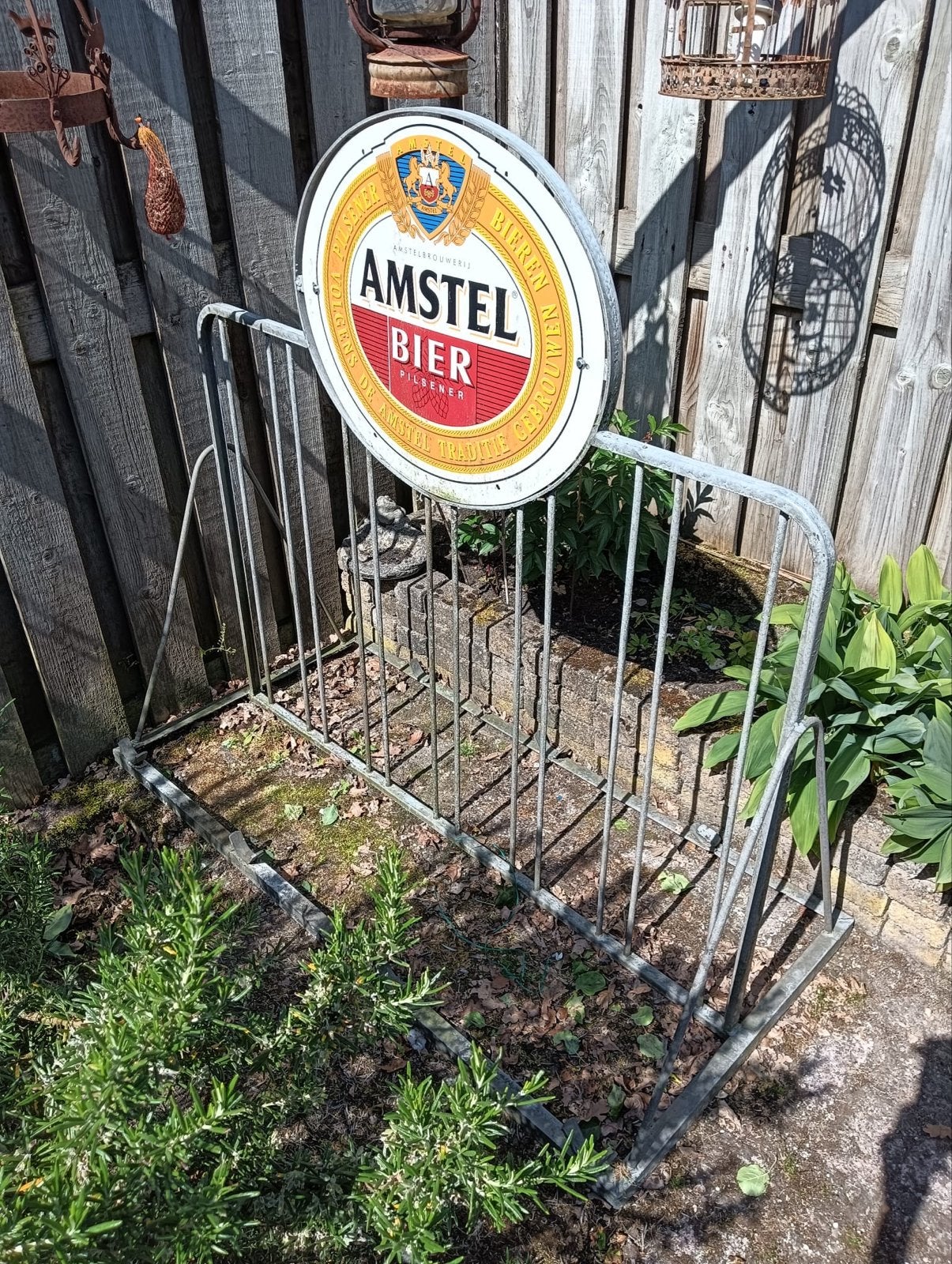 Vintage Amstel Bier Fietsenrek, Ophalen of Verzenden, Gebruikt, Reclamebord, Plaat of Schild, Amstel