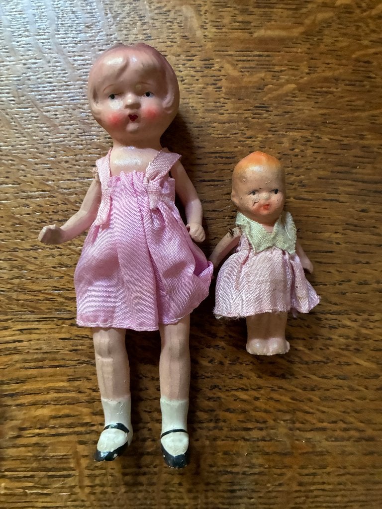 Vintage antieke poppetjes poppenhuis pop poppetje Japan, Ophalen of Verzenden, Gebruikt, Pop