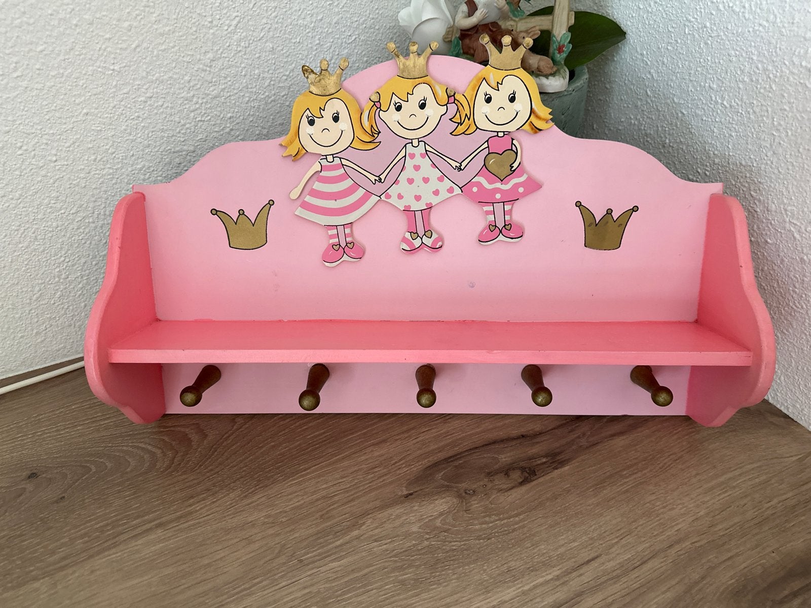 Leuke houten prinsessenkapstok voor kinderkamer, Gebruikt, Ophalen of Verzenden, Minder dan 100 cm, Kinderkapstok
