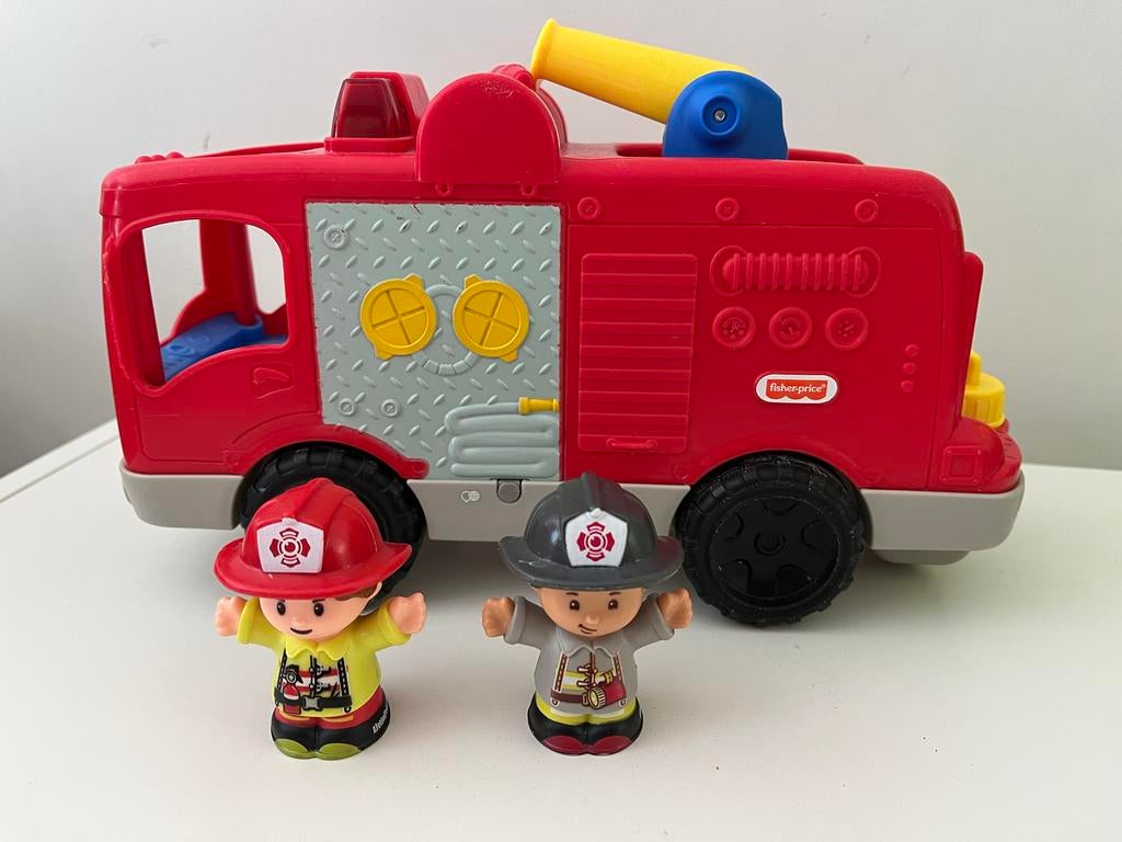 Little People Brandweerwagen met 2 brandweermannen, Kinderen en Baby's, Speelgoed | Fisher-Price, Ophalen, Zo goed als nieuw, Auto of Voertuig