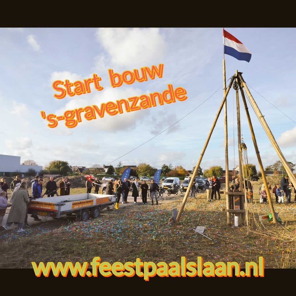 Startbouw bouwevent Feestpaal huren startsein mijlpaal bouw, Verzenden, Overige