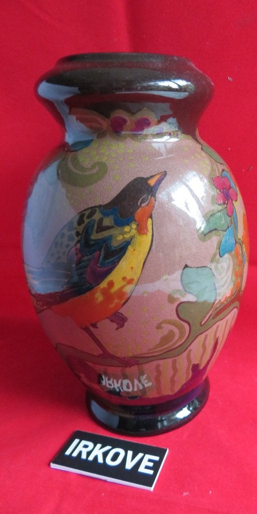 PLATEEL TOPPER! * PRACHT VAAS MET VOGEL * Zuid Holland *, Antiek en Kunst, Antiek | Keramiek en Aardewerk, Verzenden