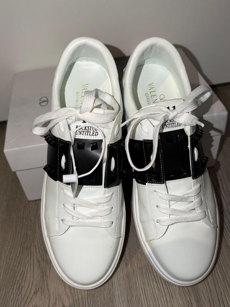 Valentino Leer Sneakers, Wit, Ophalen of Verzenden, Sneakers of Gympen, Zo goed als nieuw