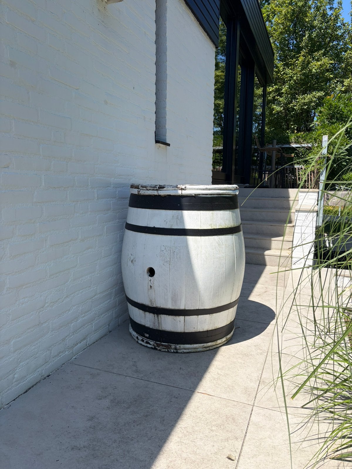 Gratis af te halen wijnvat/regenton, 150 liter of meer, Ophalen, Gebruikt, Hout