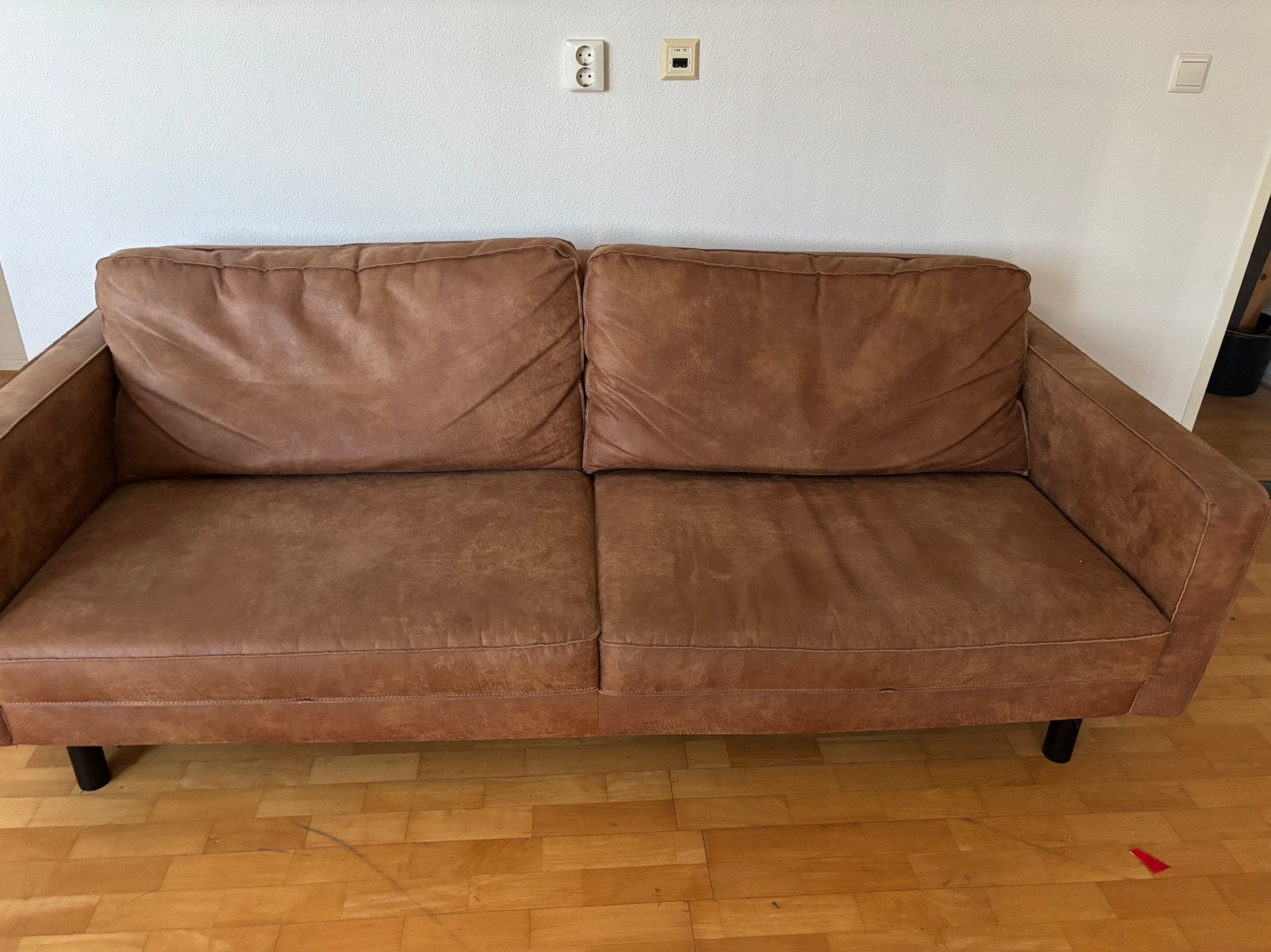 UMIX designbank / 2-zits bank cognacbruin – 210 x 100 cm, Huis en Inrichting, Driepersoons, 75 tot 100 cm, Ophalen of Verzenden