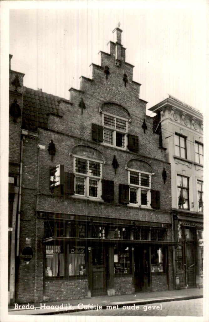Breda - Cafétje - Haagdijk oude gevel, Ophalen of Verzenden, 1940 tot 1960, Ongelopen, Noord-Brabant