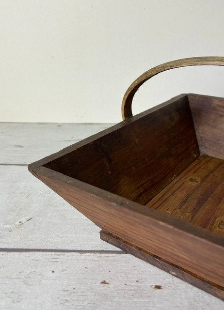Kleine antieke Franse houten fruitbak pluk bak fruitmand, Ophalen of Verzenden