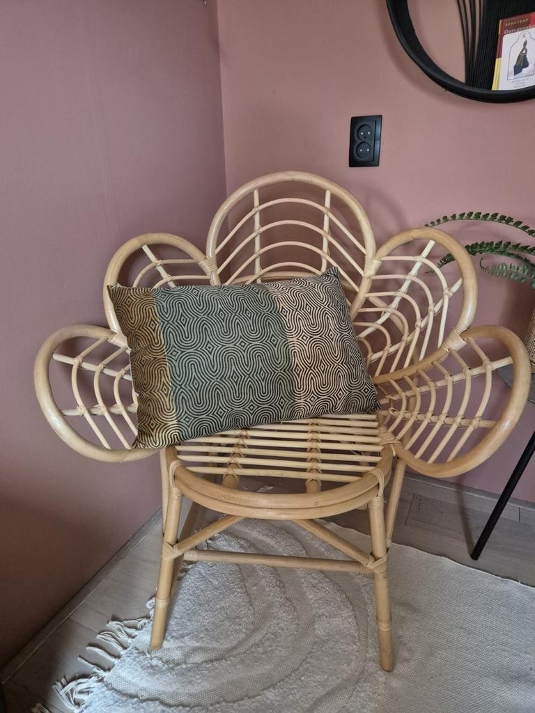 Unieke Bamboe Stoel - Bloem Design, Huis en Inrichting, Stoelen, Ophalen, Bohemian, Natuurlijk, Bloem design, Overige kleuren