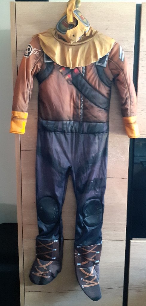 Fortnite Raptor kostuum maat 122-128 Halloween, Ophalen of Verzenden, Zo goed als nieuw, 122 t/m 128, Jongen of Meisje